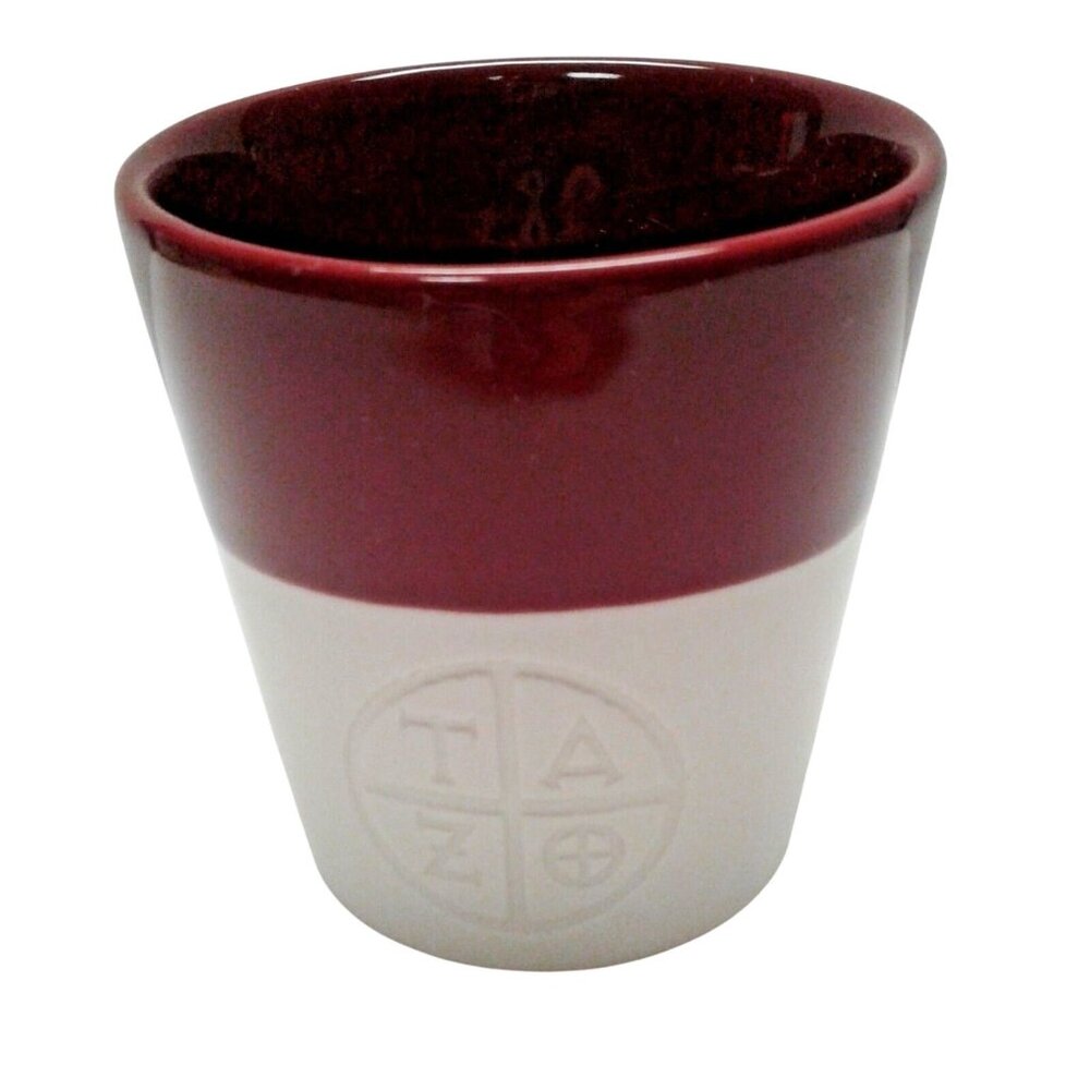 Starbucks Espresso Cup Mug Tazo Tea Asymmetrical maroon 2011 Bone China